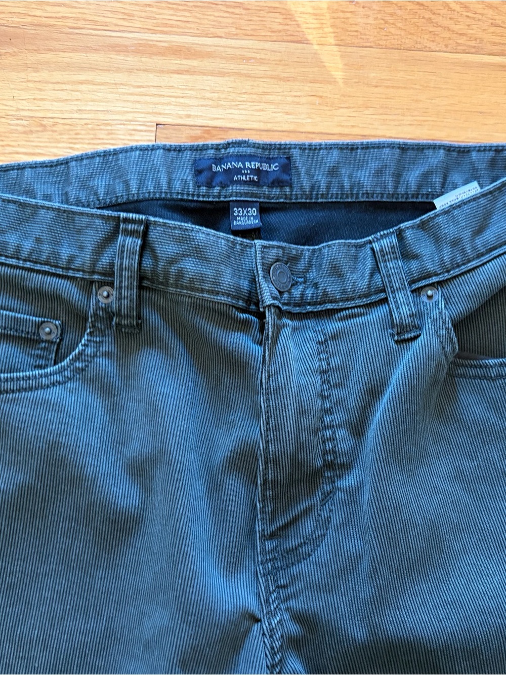 2 pairs of Banana Republic Ribbed Jeans in Gray and Green size 33 by 30 - Picture 12 of 16